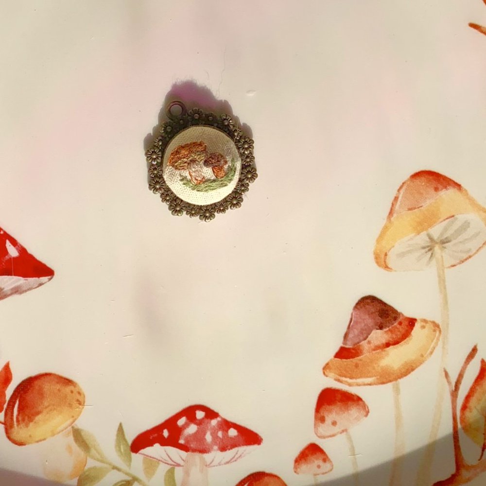 Mushroom Knit Pendant